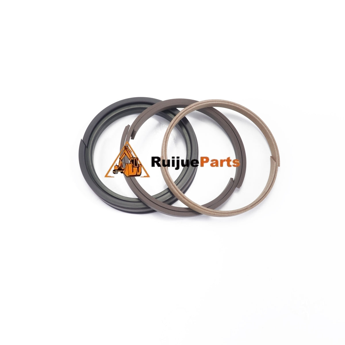 12207344 aftermarket boom cylinder piston seal kit for Liebherr R920, showing seal and guide rings