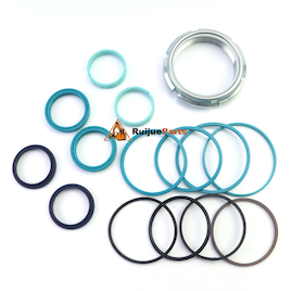 Premium 178-7189 steering cylinder seal kit replacement for Caterpillar backhoe loaders featuring robust U-cups and wear bands.