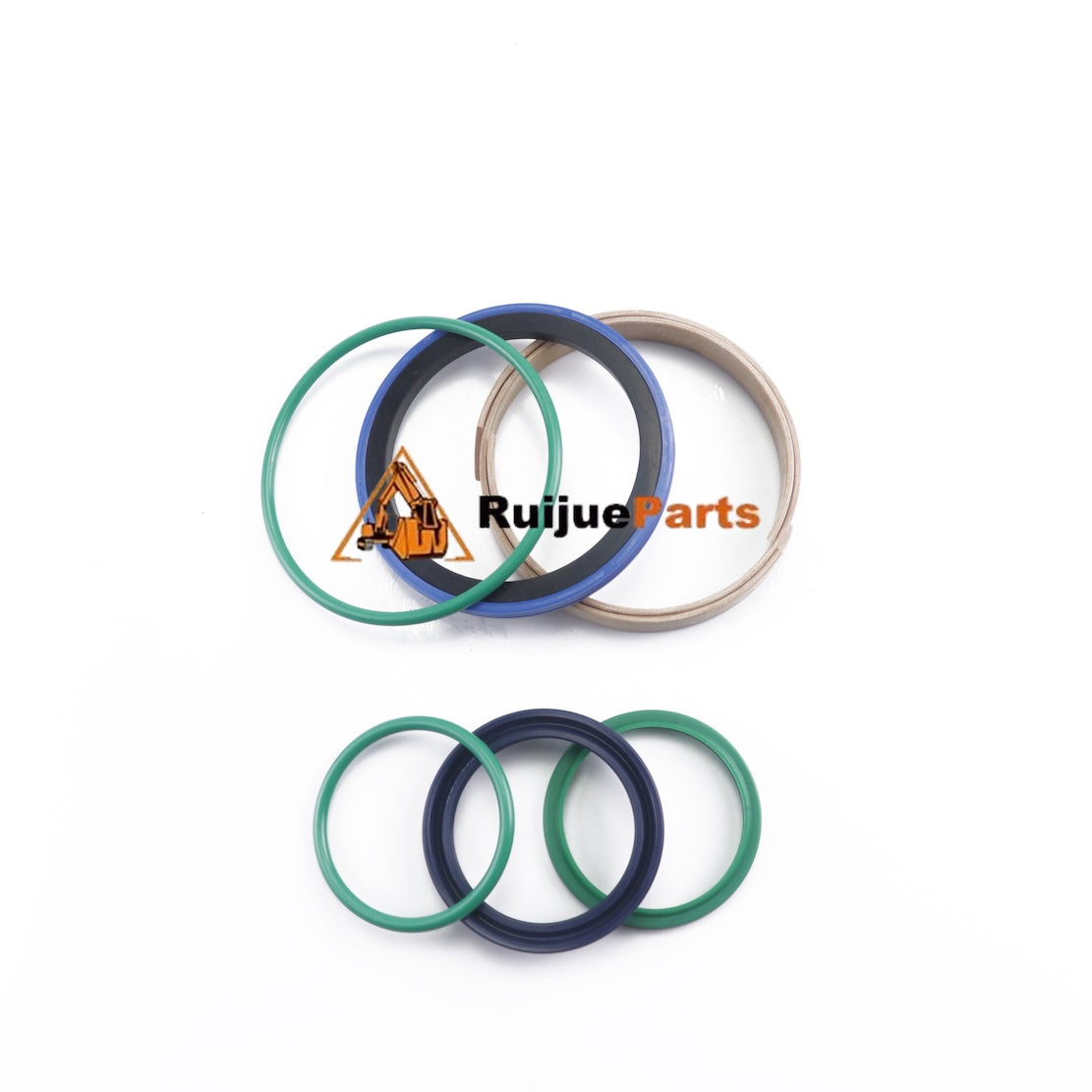 324-0399 aftermarket hydraulic cylinder seal kit for Caterpillar, pictured on a white background with Ruijueparts branding