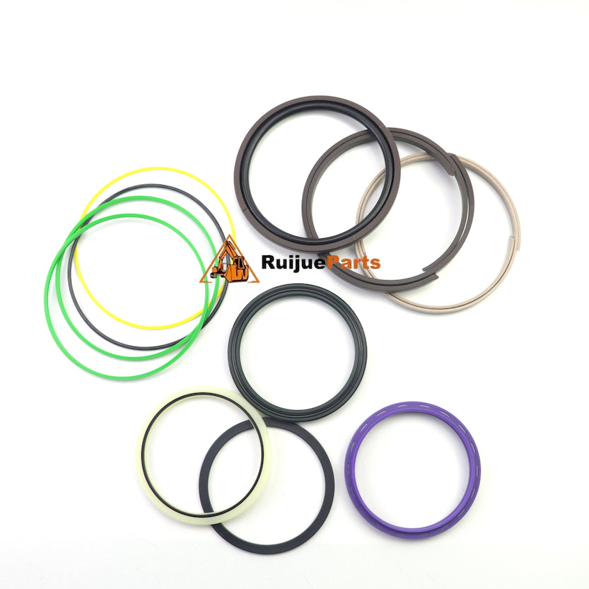 Aftermarket 4639939 hydraulic bucket cylinder seal kit with 90mm rod seals for Hitachi and John Deere excavator repair.