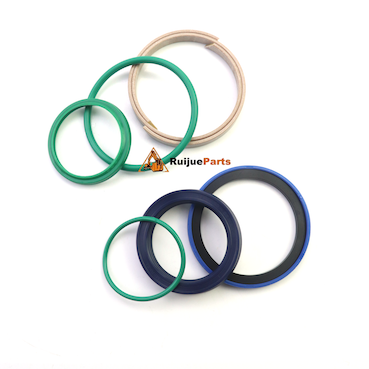 Aftermarket 991/00102 hydraulic cylinder repair seal kit with 50mm rod and 80mm bore components for JCB wheeled loader and backhoe maintenance
