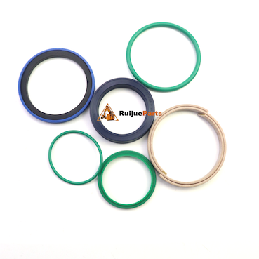 Aftermarket 991/00102 hydraulic cylinder repair seal kit with 50mm rod and 80mm bore components for JCB wheeled loader and backhoe maintenance