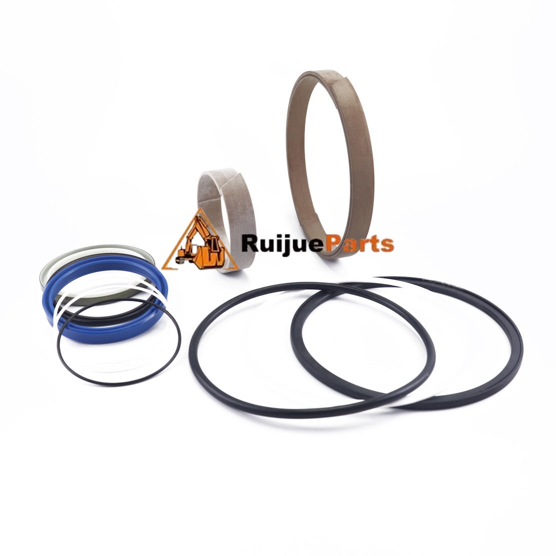 VOE11708833 aftermarket tilt cylinder seal kit for Volvo, seal rings shown with Ruijueparts branding